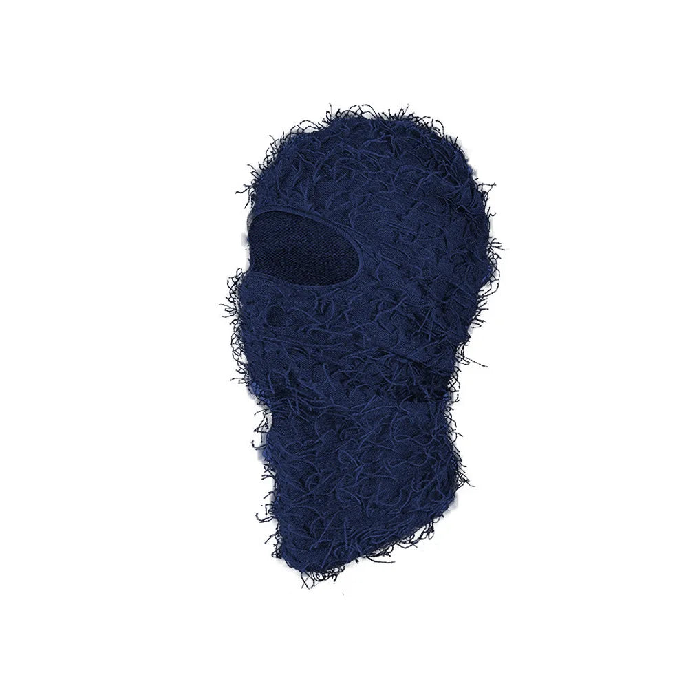 Balaclava Distressed Knitted Full Face Ski Mask for Men Outdoor Camouflage Fleece Fuzzy Balaclava Ski Balaclava Beanies Men Hat