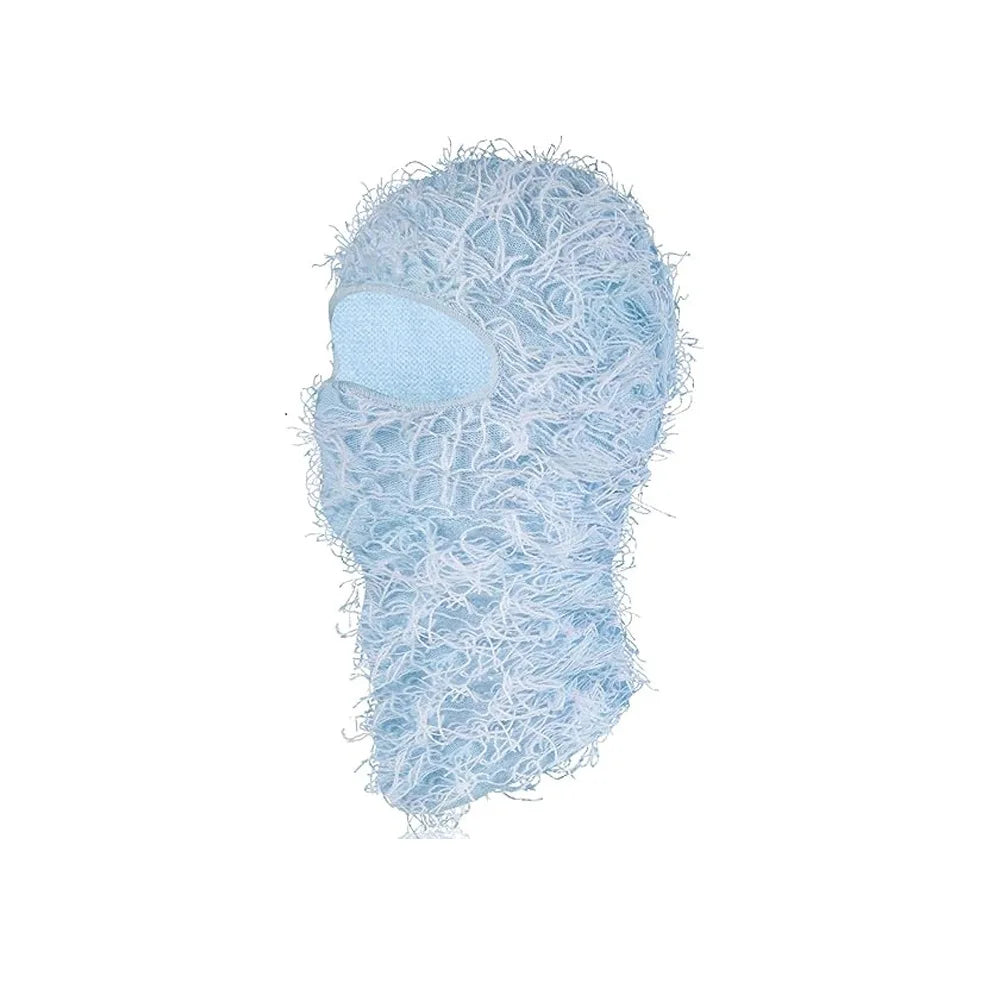 Balaclava Distressed Knitted Full Face Ski Mask for Men Outdoor Camouflage Fleece Fuzzy Balaclava Ski Balaclava Beanies Men Hat
