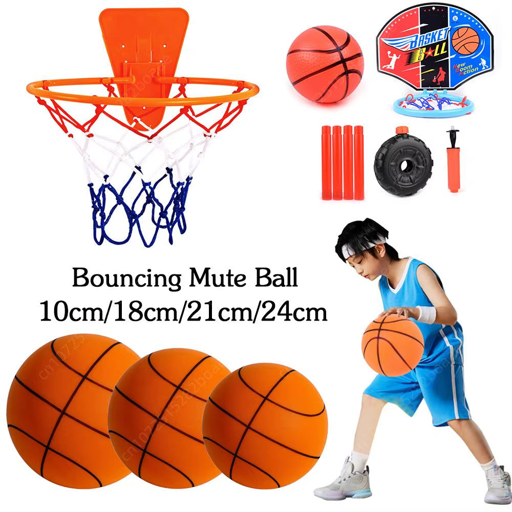 24/21/18Cm Bouncing Mute Ball Indoor Silent Basketball Silent Soft Foam Basketball Child Sports Toy Game Bounce Basket Balls