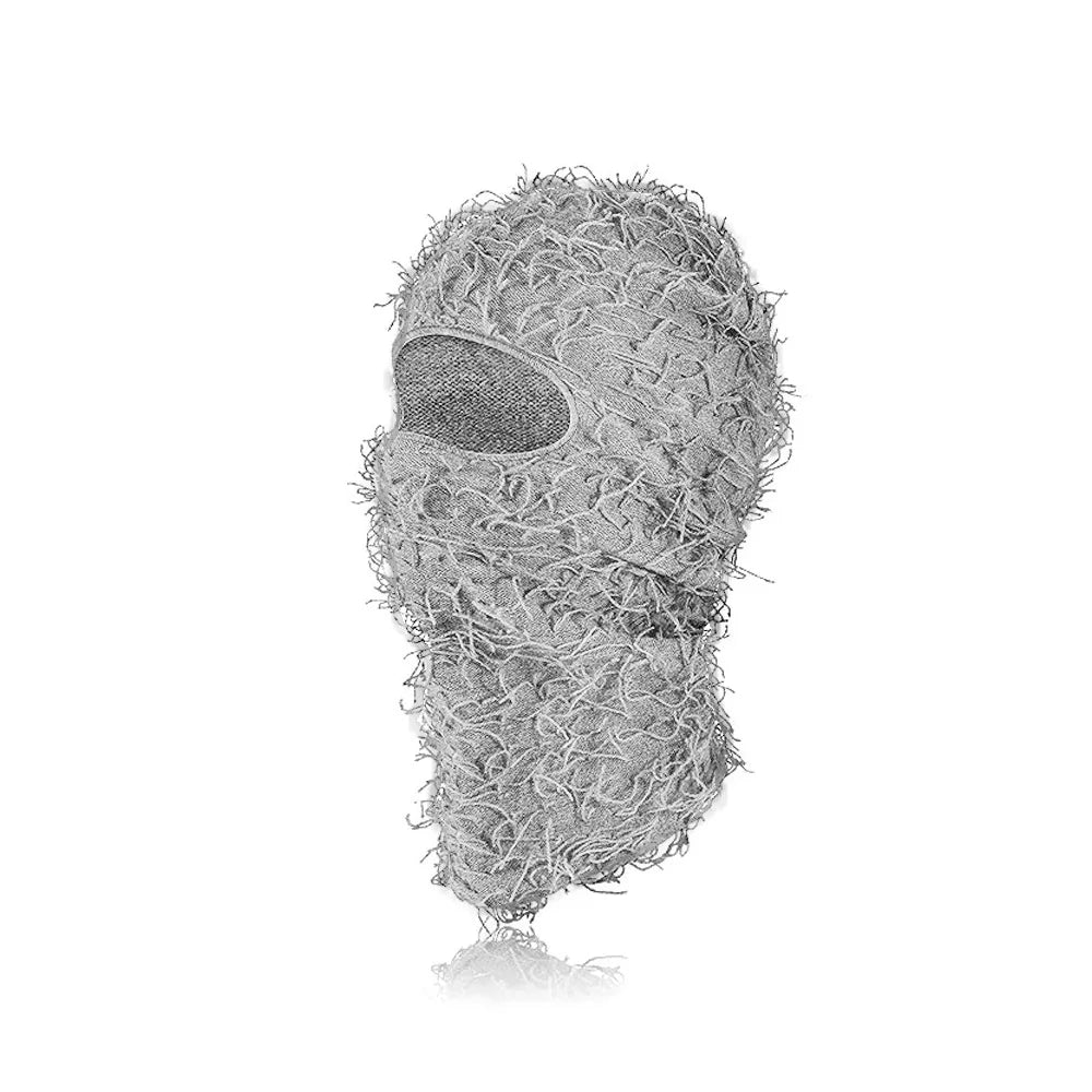 Balaclava Distressed Knitted Full Face Ski Mask for Men Outdoor Camouflage Fleece Fuzzy Balaclava Ski Balaclava Beanies Men Hat
