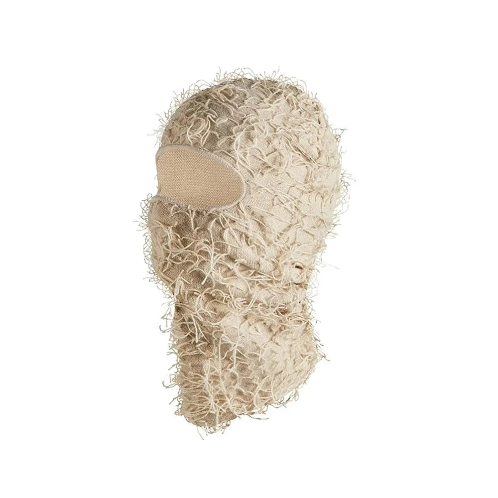 Balaclava Distressed Knitted Full Face Ski Mask for Men Outdoor Camouflage Fleece Fuzzy Balaclava Ski Balaclava Beanies Men Hat
