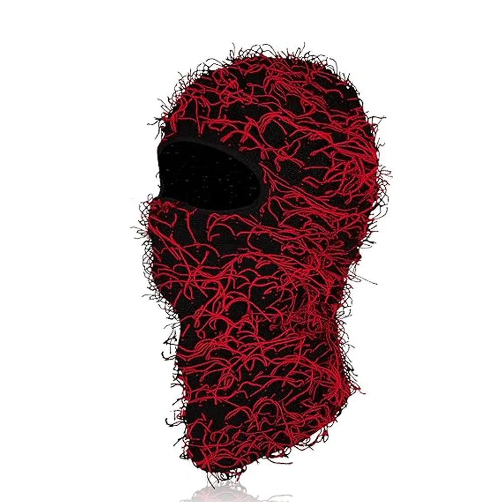Balaclava Distressed Knitted Full Face Ski Mask for Men Outdoor Camouflage Fleece Fuzzy Balaclava Ski Balaclava Beanies Men Hat